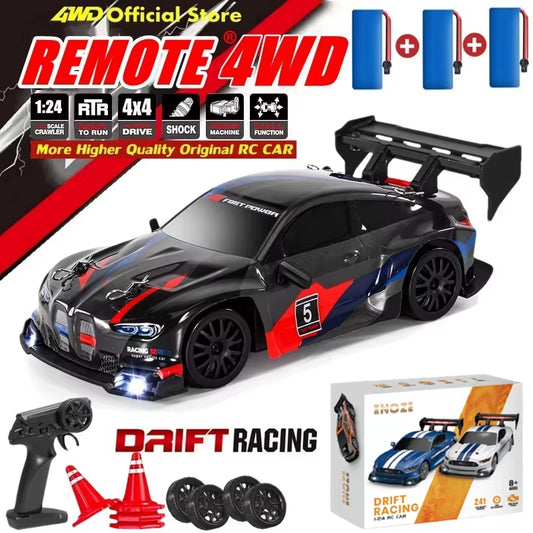 RC Car with LED Remote Control Cars High Speed Fast Drift Racing 2.4G Radio RTR Vehicle GTRPRO Model Toy Kids Children Gift