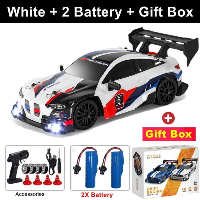 RC Car with LED Remote Control Cars High Speed Fast Drift Racing 2.4G Radio RTR Vehicle GTRPRO Model Toy Kids Children Gift