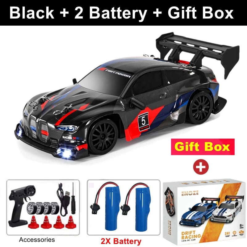RC Car with LED Remote Control Cars High Speed Fast Drift Racing 2.4G Radio RTR Vehicle GTRPRO Model Toy Kids Children Gift