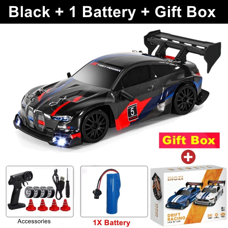 RC Car with LED Remote Control Cars High Speed Fast Drift Racing 2.4G Radio RTR Vehicle GTRPRO Model Toy Kids Children Gift
