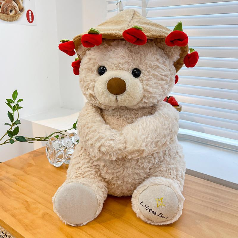 1PC Plush Teddy Bear with Rose Bouquet, Soft Stuffed Animal Toy, Perfect Gift for Valentine'S Day, Anniversaries, Birthdays, Romantic Occasions, Soft Cuddly Gift