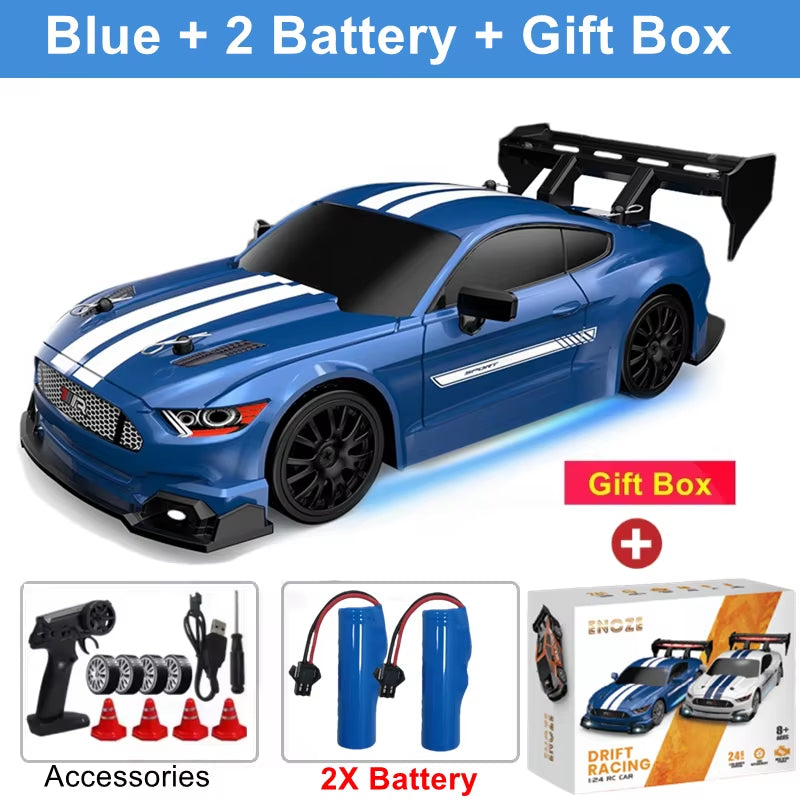 RC Car with LED Remote Control Cars High Speed Fast Drift Racing 2.4G Radio RTR Vehicle GTRPRO Model Toy Kids Children Gift