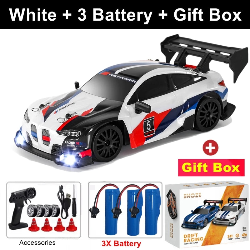 RC Car with LED Remote Control Cars High Speed Fast Drift Racing 2.4G Radio RTR Vehicle GTRPRO Model Toy Kids Children Gift