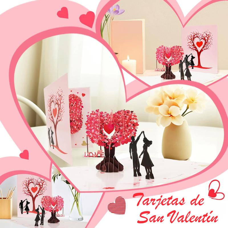 Pop up Anniversary Card, 3D Valentine'S Day Anniversary Card with Love Tree & Hearts - Wedding Card for Wife, Husband, or Couple | Romantic Gift for Anniversary, Valentine'S, Birthday (6X8 Inch)