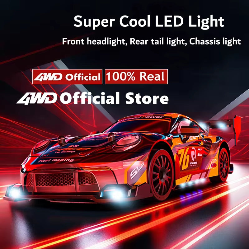 RC Car with LED Remote Control Cars High Speed Fast Drift Racing 2.4G Radio RTR Vehicle GTRPRO Model Toy Kids Children Gift