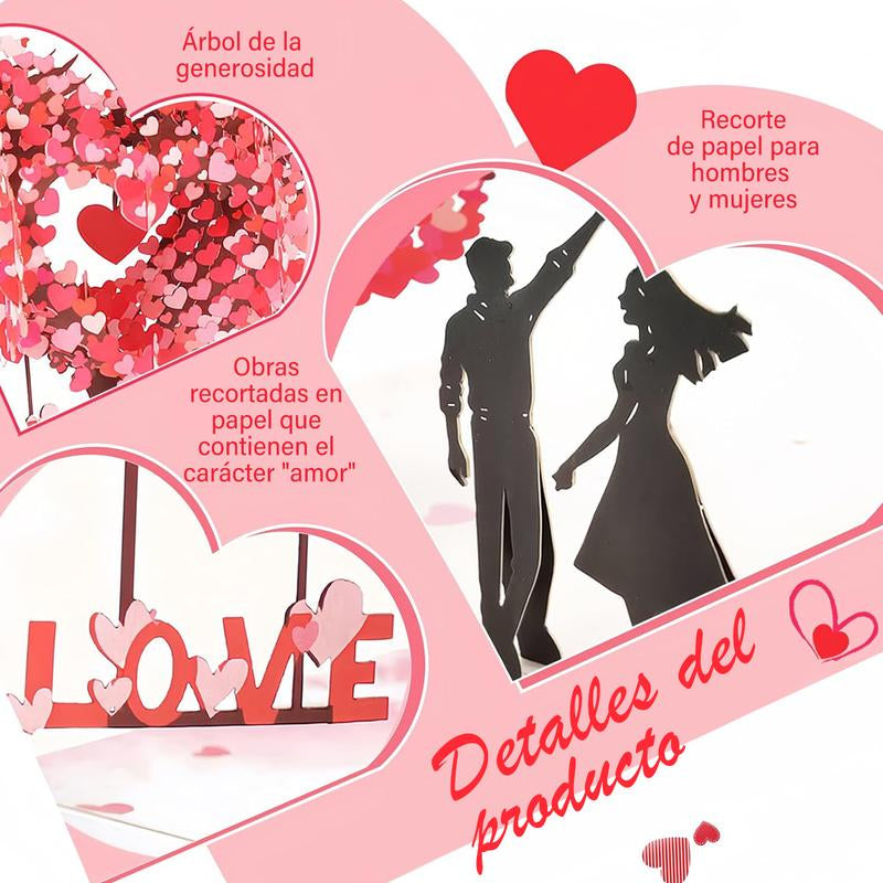Pop up Anniversary Card, 3D Valentine'S Day Anniversary Card with Love Tree & Hearts - Wedding Card for Wife, Husband, or Couple | Romantic Gift for Anniversary, Valentine'S, Birthday (6X8 Inch)