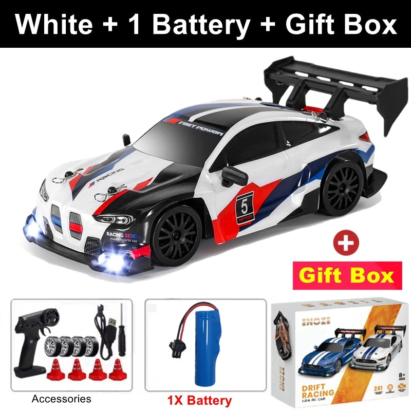 RC Car with LED Remote Control Cars High Speed Fast Drift Racing 2.4G Radio RTR Vehicle GTRPRO Model Toy Kids Children Gift