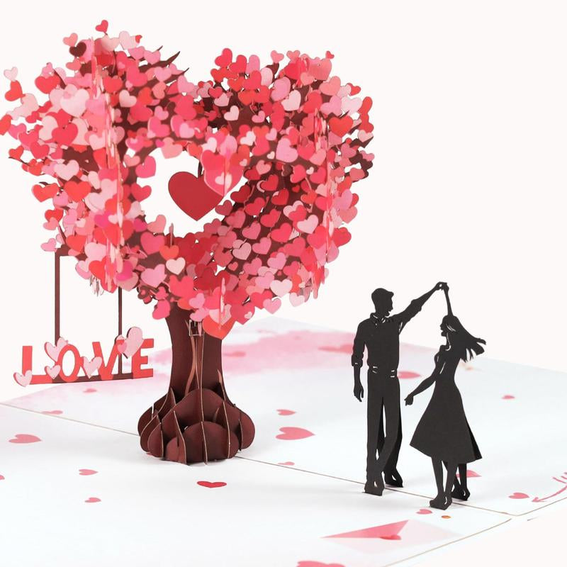 Pop up Anniversary Card, 3D Valentine'S Day Anniversary Card with Love Tree & Hearts - Wedding Card for Wife, Husband, or Couple | Romantic Gift for Anniversary, Valentine'S, Birthday (6X8 Inch)
